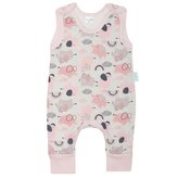 Kojenecké bavlněné dupačky New Baby Šťastní Sloníci růžová - velikost 74 (6-9m)