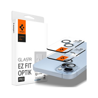 Spigen Glass EZ Fit Optik Pro 2 Pack tvrzené sklo na fotoaparát iPhone 14/iPhone 14 Plus modré