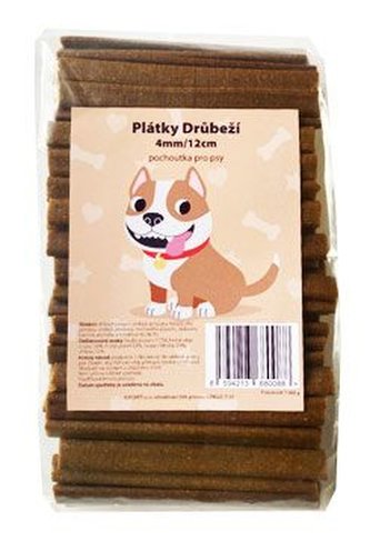 Pochoutka pro psy Plátky 4mm/12cm drůbeží 130ks
