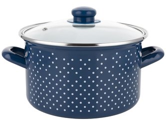 SMALTOVANÝ HRNEC RETRO GRANÁTOVÝ 20 CM