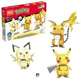 MEGA CONSTRUX POSTAV A VYSTAV SI PIKACHU A JEHO VÝVOJOVÉ TRIO