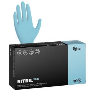 Rukavice jednorázové nitrilové IDEAL SOFT L nepudrované, světle modré