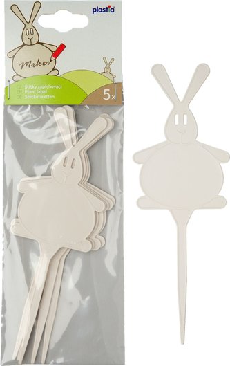 Jmenovka - Zajíc slonová kost (5ks)