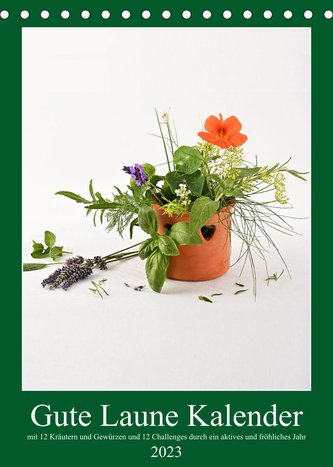 Gute Laune mit 12 Aufgaben und 12 Kräutern (Tischkalender 2023 DIN A5 hoch)