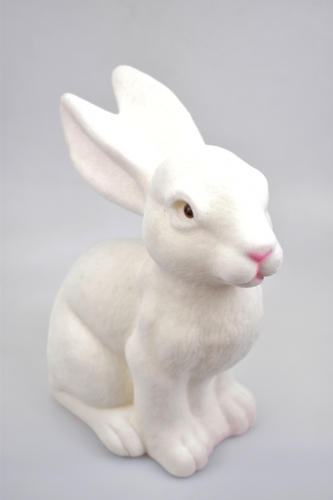 Dekorační zajíc bílý 25 cm