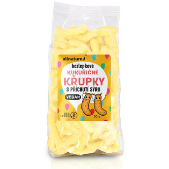 Allnature Bezlepkové kukuřičné křupky sýrové VEGAN 50 g