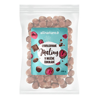 Allnature Mrazem sušené maliny v mléčné čokoládě 100 g
