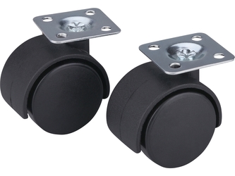 kolečka otočná nylonová, sada 2ks, průměr 40mm se základnou kolečka otočná nylonová, sada 2ks, průměr 40mm se základnou