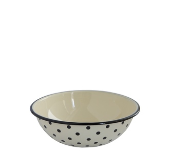 Miska smalt bílá 20cm/1,5L tečky