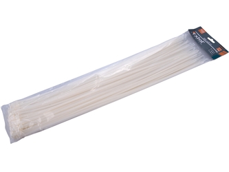 EXTOL PREMIUM pásky stahovací na kabely bílé, 500x4,8mm, 100ks, nylon PA66