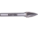 EXTOL INDUSTRIAL fréza karbidová, ostrý oblouk, pr.10x20mm/stopka 6mm,sek střední (double-cut)
