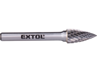 EXTOL INDUSTRIAL fréza karbidová, ostrý oblouk, pr.10x20mm/stopka 6mm,sek střední (double-cut)