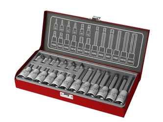 FORTUM hlavice zástrčné Imbusové, sada 18ks, 1/4", 1/2"