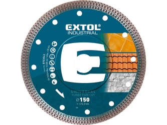 EXTOL INDUSTRIAL kotouč diamantový řezný, turbo Thin Cut, suché i mokré řezání, O 150x22,2x1,8mm