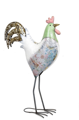 Kovový kohout decoupage 58x36x13,5 cm