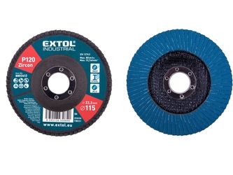 EXTOL INDUSTRIAL kotouč lamelový šikmý zirkonový, P120, O 115mm