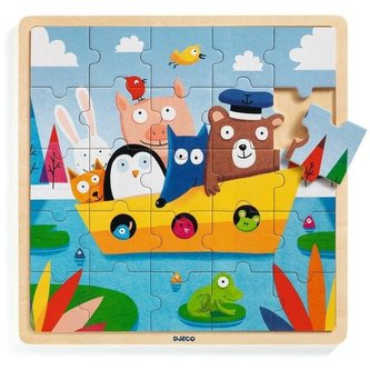 Djeco Dřevěné puzzle loďka