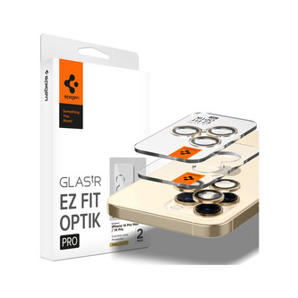 Spigen Glass EZ Fit Optik Pro 2 Pack tvrzené sklo na fotoaparát iPhone 14 Pro/iPhone 14 Pro Max zlat