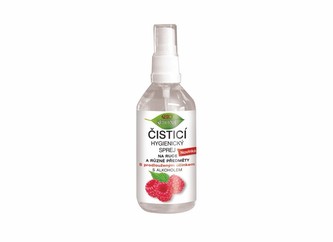Čistící hygienický sprej na ruce antibakteriální MALINA + MÁTA 100 ml Čistící hygienický sprej na ruce antibakteriální MALINA + MÁTA 100 ml