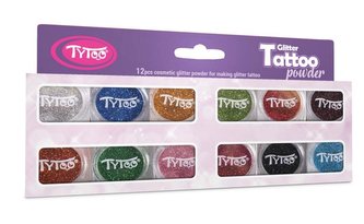 Tytoo. Brokatowe tatuaże - zestaw 12 kolorów Tytoo. Brokatowe tatuaże - zestaw 12 kolorów