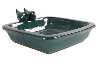 Keramické pítko pro ptáčky Momo modré 10,5x29x25 cm