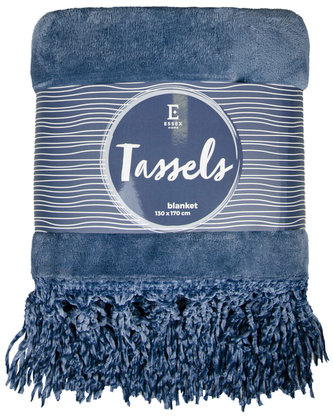 Mikrovláknový pléd - deka TASSELS modrá 130x170 cm Essex Mikrovláknový pléd - deka TASSELS modrá 130x170 cm Essex