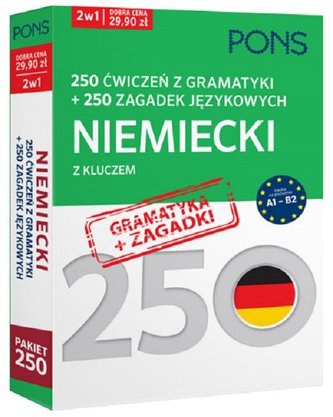 250 ćwiczeń z gramatyki i 250 zagadek z języka Niemieckiego z kluczem na poziomie A1-B2 PAK2 PONS 250 ćwiczeń z gramatyki i 250 zagadek z języka Niemieckiego z kluczem na poziomie A1-B2 PAK2 PONS