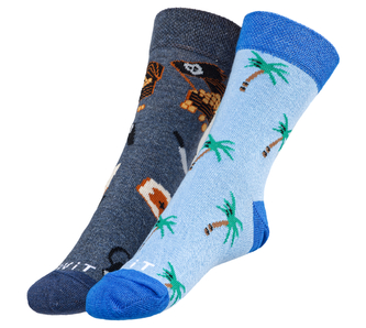 Ponožky dětské Piráti - modrá, šedá - 25-29