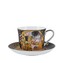 HOME ELEMENTS Šálek 500ml s podšálkem Klimt Polibek černý