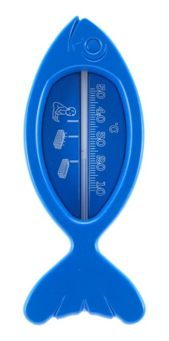 teploměr 15,0x6cm koup., 10°C+50°C, RYBA modrá, dětský