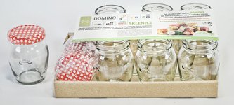 sklen.zavař. 145ml- 8ks-AMFORA+10ks víč.PUNTÍK-TO53 sklen.zavař. 145ml- 8ks-AMFORA+10ks víč.PUNTÍK-TO53