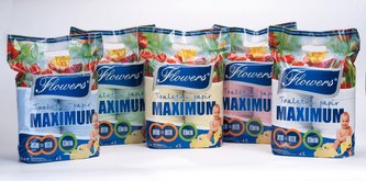 papír toal.2vr.,42m,155g, 6rolí,Flowers MAXIMUM,recykl.