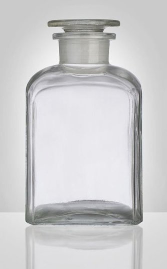 dóza-prachovnice  500ml-čtv.čirá, zabr.víko, sklo