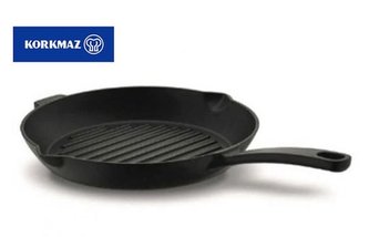 pánev d28cm, CASTA, černá, grilovací, indukce