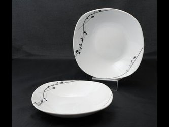 talíř d21,5cm hluboký, LONDRA dekor, porcelán