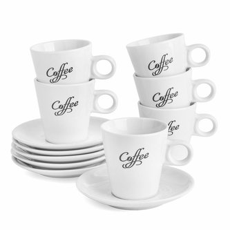 šapo 220ml, 6ks, COFFEE, DB, bílá keramika