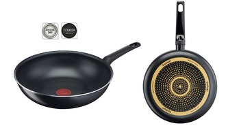 pánev d28 WOK SIMPLE COOK, titan, černá, TEFAL