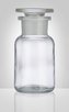 dóza-prachovnice  100ml-kul.čirá, zabr.víko, sklo