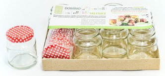 sklen.zavař. 150ml- 7ks-SIRIUS+10ks víč.puntík-TO53 sklen.zavař. 150ml- 7ks-SIRIUS+10ks víč.puntík-TO53