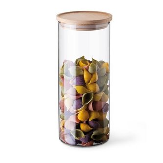 dóza 1,40l, d96x233mm, sklo+dřev.víčko SIMAX