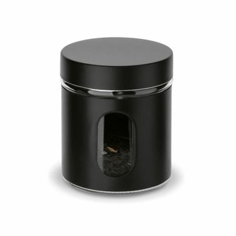 dóza  650ml SKLO ČERNÁ, d10x12cm, průhled