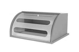 chlebovka 31,2x36,1x18,7cm, MULIN, stříbrná+transp.,plast