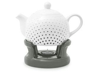 čajník 1,0l+ohř.stojan, Puntík černý, BL-T-15