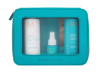 Moroccanoil Hydration šampon Hydrating Shampoo 250 ml + kondicionér Hydrating Conditioner 250 ml + kondicionér All In One Leave-In Conditioner 50 ml + tělové mléko 10 ml + kosmetická taštička