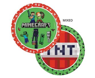 Papírové talířky minecraft 23cm, 8ks - Procos Papírové talířky minecraft 23cm, 8ks - Procos