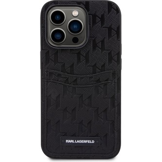 Karl Lagerfeld Saffiano Monogram Card Slot kryt pro iPhone 14 Pro Max černý