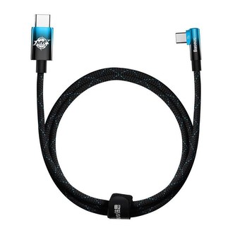 Baseus úhlový kabel typu C - typ C 100W, 1m, modrý