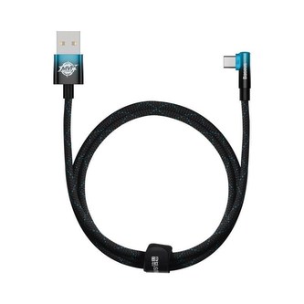 Baseus úhlový kabel USB - typ C 100W, 1 m, modrý