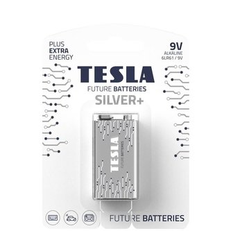 Alkalická baterie Tesla SILVER+ 6LR61, 1 ks