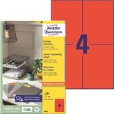 Červené univerzální etikety, 105 x 148 mm, 400 ks